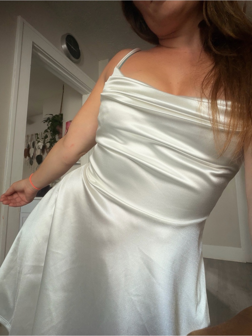 Windsor Ivory Satin Party Mini Dress - Picture 3 of 10